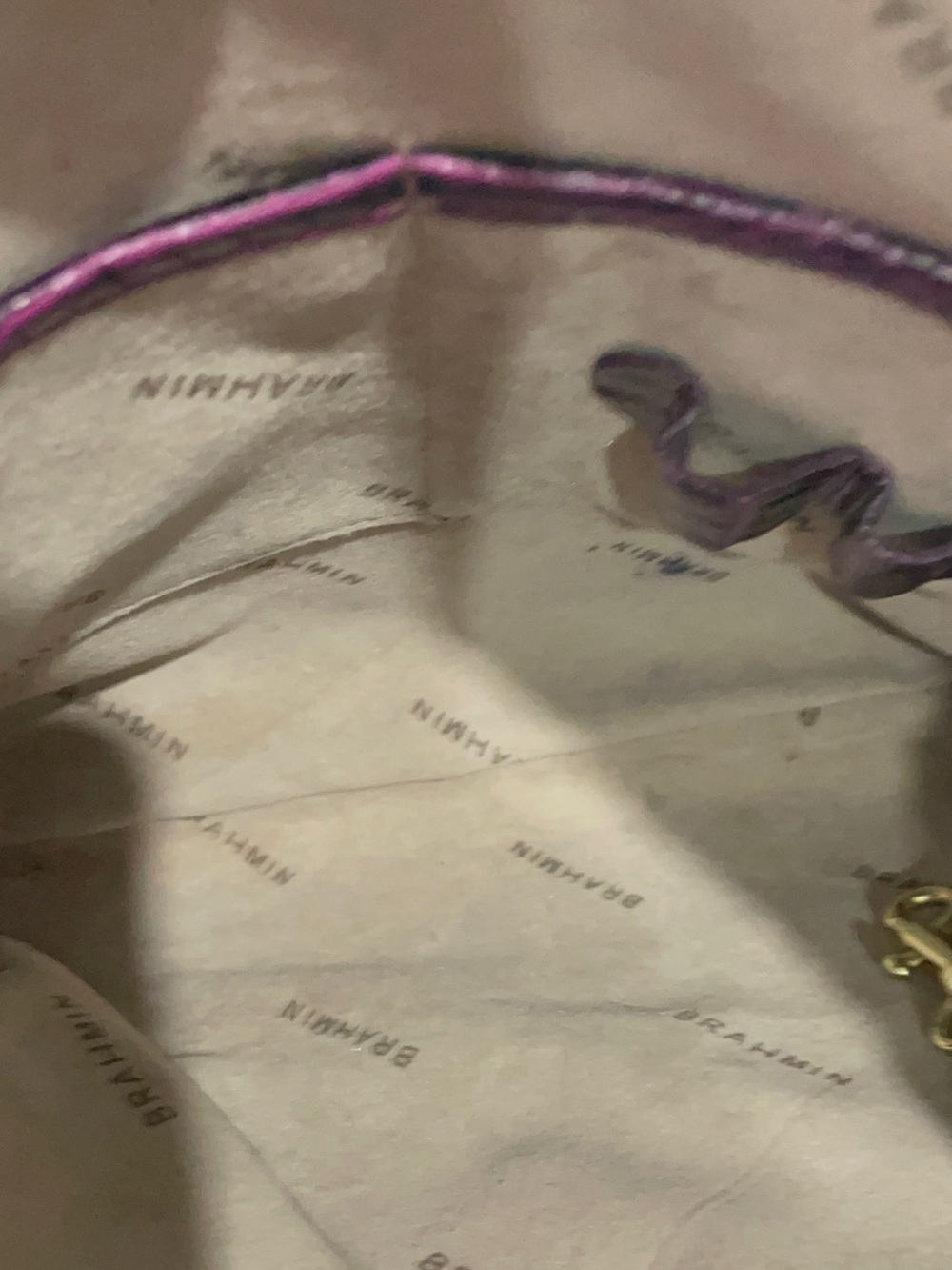 Brahmin Vibrant Purple Croc-Embossed Leather Crossbody - Picture 4 of 5